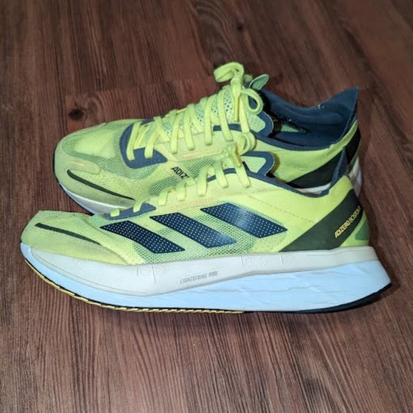 Men’s Adidas Adizero Boston 11 Running Shoes, Men's Size 9 Neon Yellow - Picture 3 of 16
